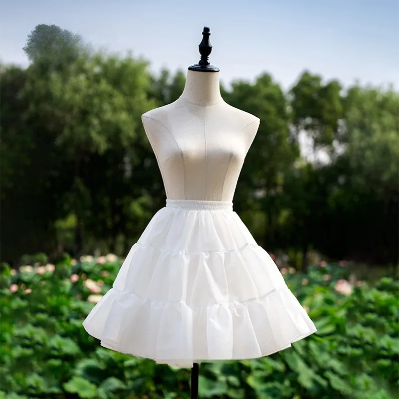 Flower Girl Underskirt Wedding Underskirt Lolita Petticoat Wedding Petticoat Petticoat Underskirt Petticoat Skirt Women Girls Short Crinoline Petticoat Adult Elastic Waist Underskirt for Wedding Dress Cosplay Big Hem Dress White Skirt