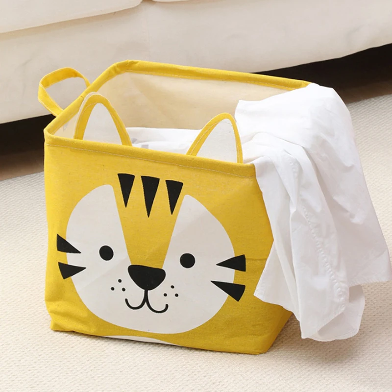 1pc Cloth Cartoon Folding Toy Storage Box Dirty Clothes Basket Large Capacity Multifunctional Storage Bag Dustproof