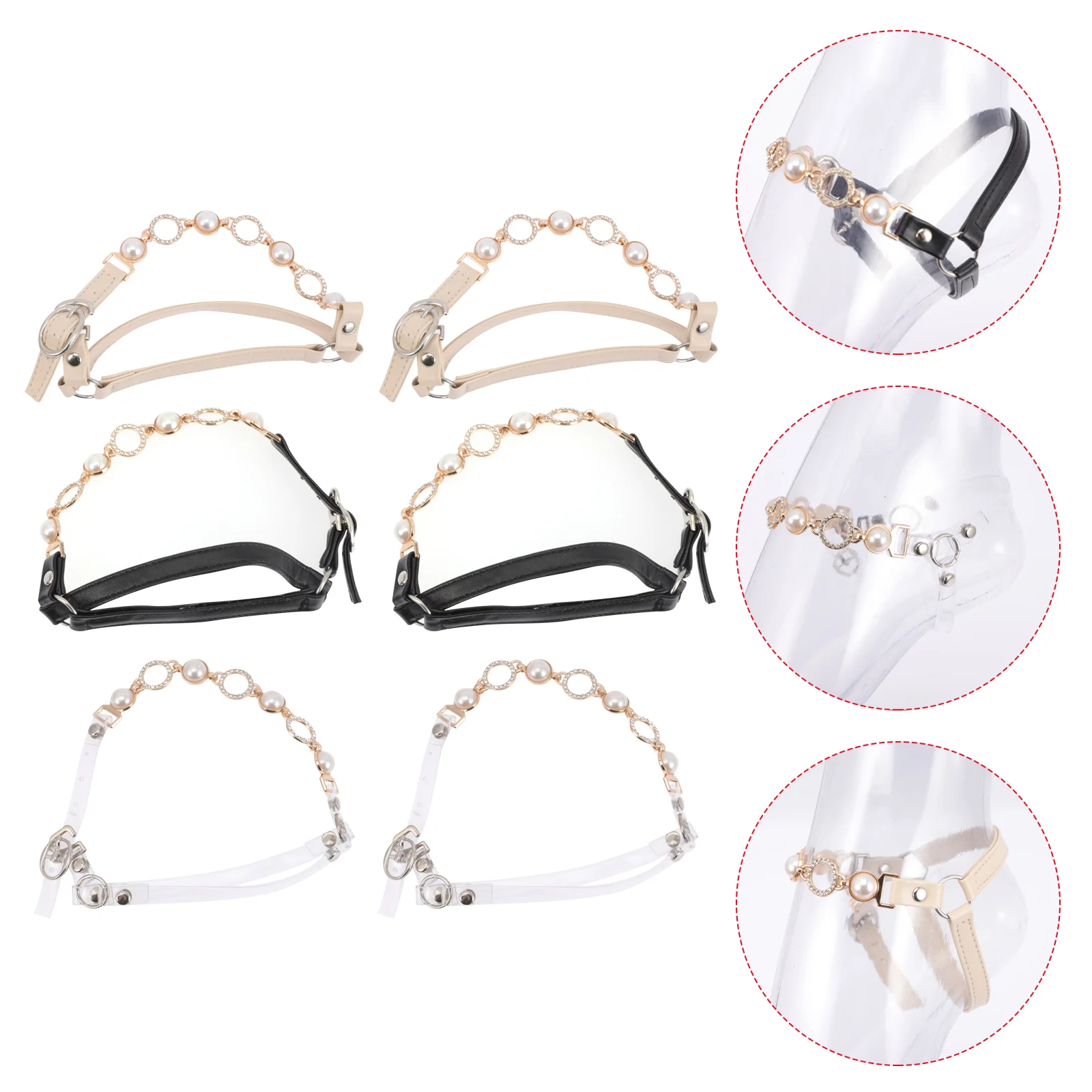 

Detachable Ankle Straps Anti Drop Heel Laces Block Heels Women Dressy Anti-Drop