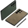Luxury Leather Phone Case For Samsung Galaxy S24 S25 Ultra 5G Nubuck Leather Protective Case S24Ultra S25Ultra Shockproof Cover 6