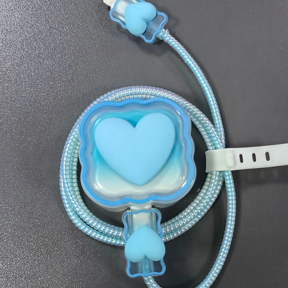 Love Heart Charger Cable Protector & Organizer - 4-in-1 Design with Protective Cover Winder