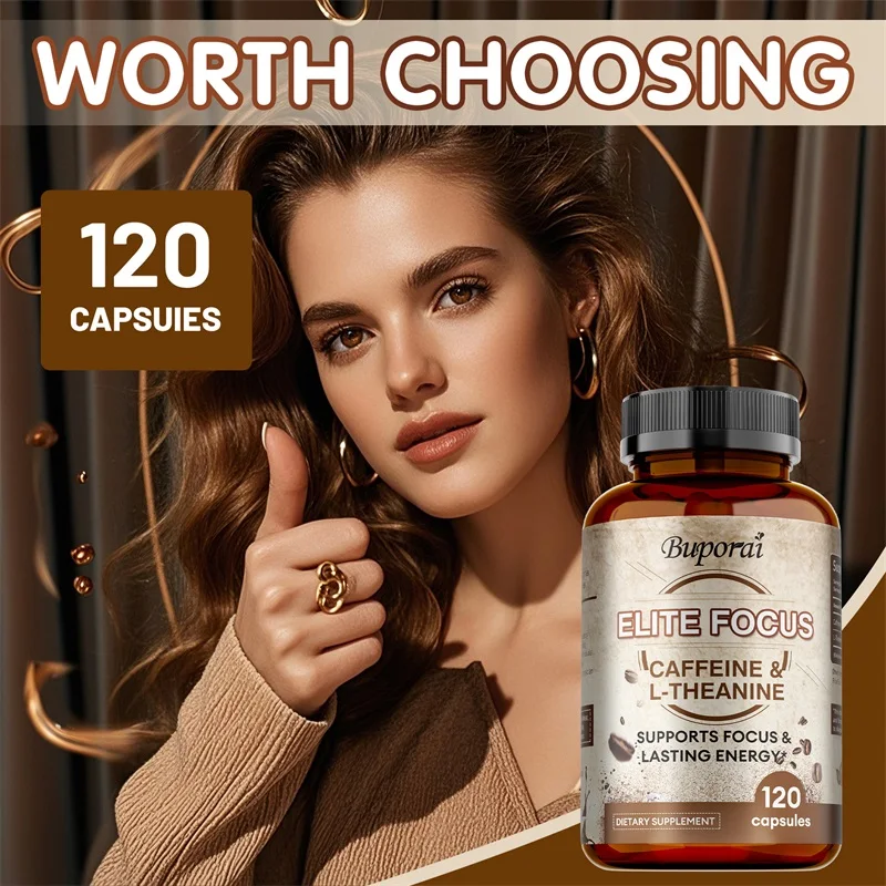 Elite Caffeine Capsules with L-Theanine - Provides Clean Energy, Endurance, Stress Relief, and Cognitive Enhancement - Image 6