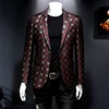 2022 Brand Men Blazer Personality Wild Men's Suit Jacket High Quality Fashion Plaid Print Slim Fit Warm Blazer Coat Male 5XL 6XL 2
