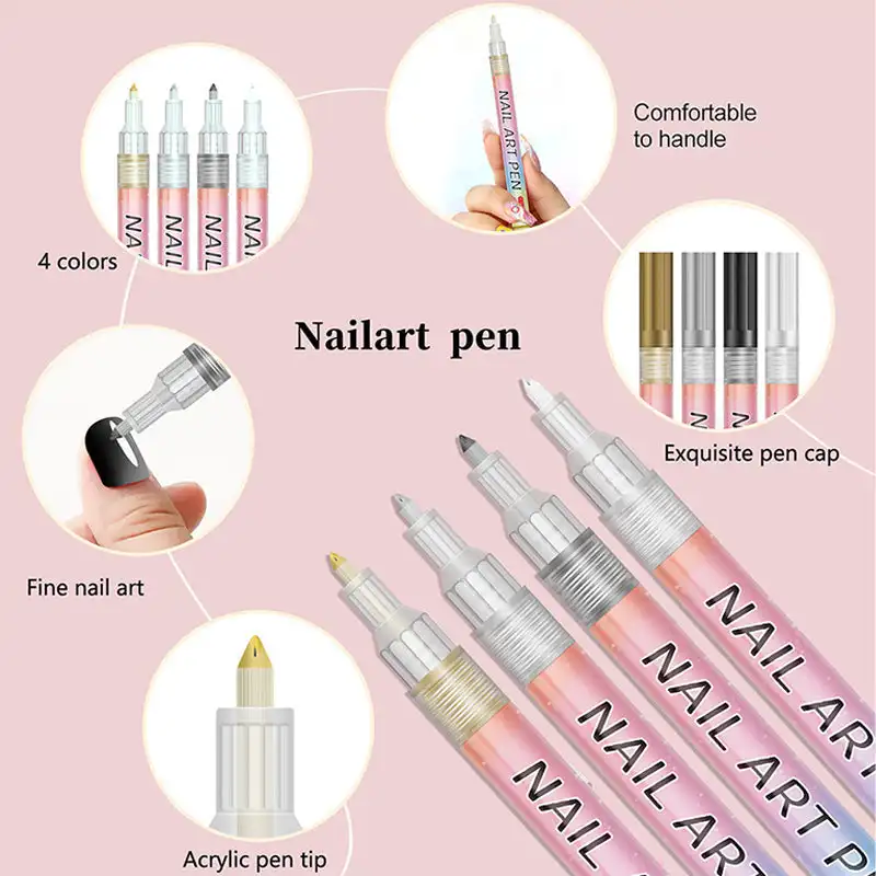 12-Color Professional Nail Art Pen Set DIY Nail Art Pens Line Drawing and Detailing Tools for Manicure Nail Designs
