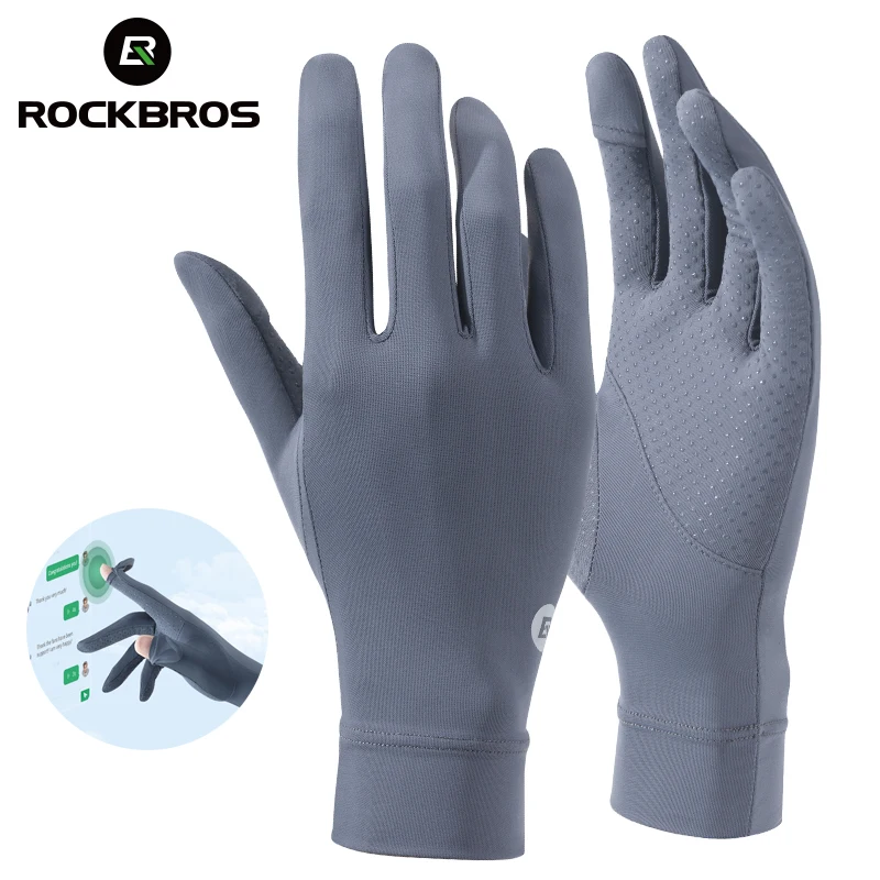 ROCKBROS Fishing Gloves Sunscreen Anti UV Gloves Outdoor Breathable Driving Gloves Non-Slip Summer UPF50+ Cycling Gloves Thin 1