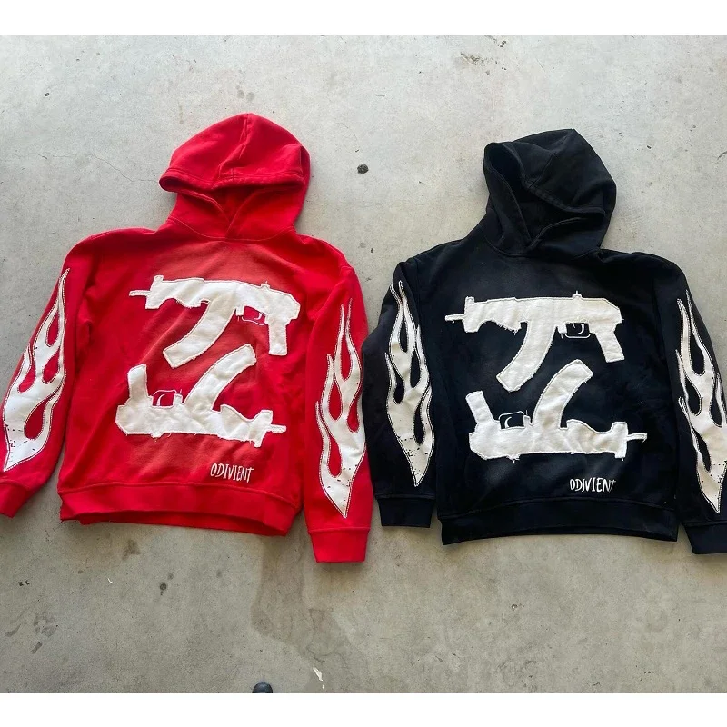 Vintage High Street Personalized Letter Printed Men Hoodie Y2K Harajuku Gothic Punk Men and Women Sportswear streetwear 6