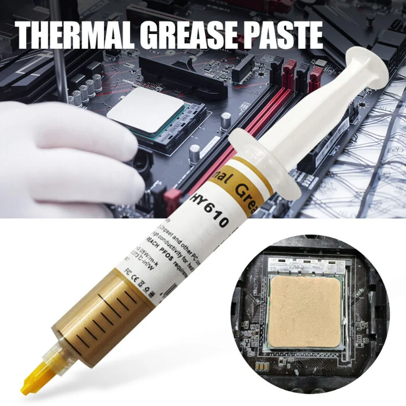 ThermalGreasePasteHalnziyeHY610Gold30gSyringeforCPUHeat