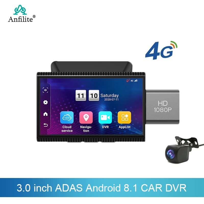 

Автомобильный видеорегистратор 3 дюйма, 4G, Android 8,1, Автомобильная камера заднего вида с G-датчиком, Автомобильный видеорегистратор, GPS-навигация, удаленный мониторинг, ночное видение