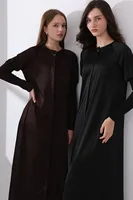 AS 2024 femme vêtements robe en satin boutonné design smocking manches robe maxi (Expédié en 1 jour) 6