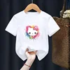Summer Short Sleeved Anime Cute Hello Kitty Printed Children T-Shirt Cartoon Kid T Shirt Casual Top Girl Boy Clothing Baby Tee 2