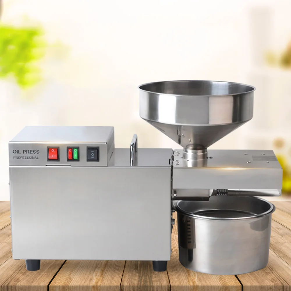 Factory New Commercial Electric Oil Press Machine Stainless Steel Oil Presser Hot Cold Household Pressing Machine