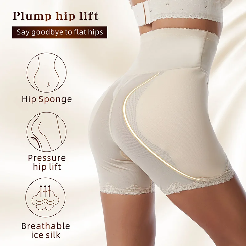 Women Butt Lifter Shapewear Waist Tummy Control Padded Panties Big Hip Pads  Control Panties Fake Buttocks Thigh Slimmer Fake Ass