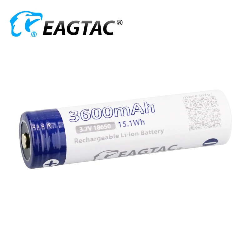 

EAGTAC 18650 3600mAh 3.7V Protected Li-ion Battery (10A discharge) Korea Cell SKU4407