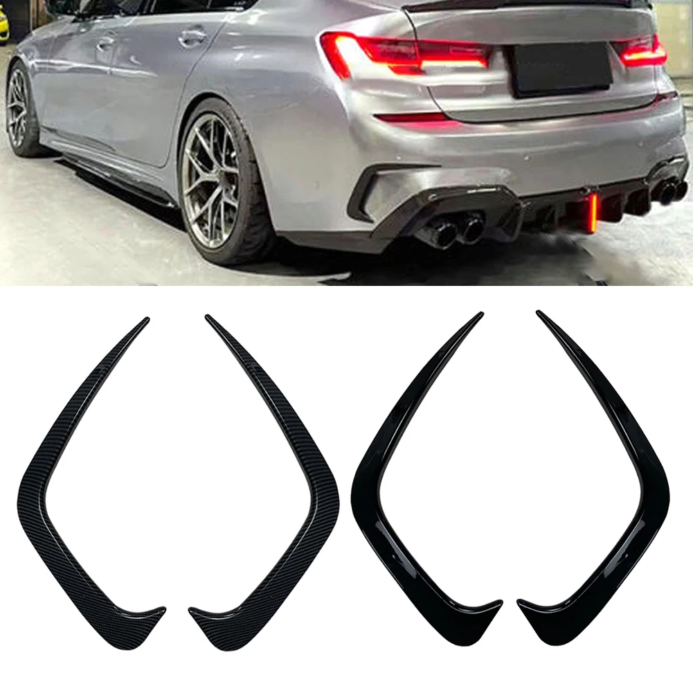 

Rear Bumper Spoiler Premium Carbon Look Auto Tuning Accessories Canard Vent Sticker for BMW G20 G28 2019+ Enhance Car Appearance