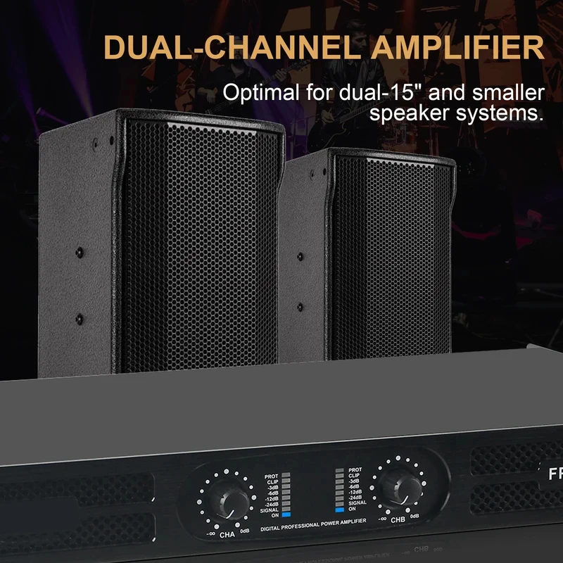 풀로드 2x1500W 프로페셔널 듀얼 채널 파워 앰프 (XLR 스테레오, DJ 라이브 이벤트, 홈 오디오 시스템용)