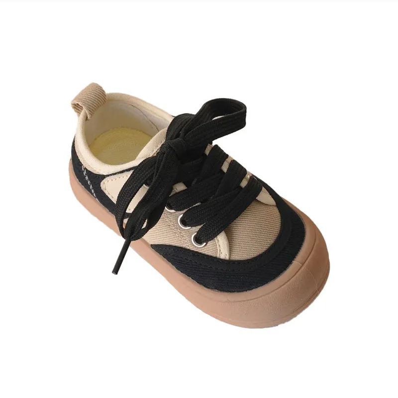 Children Canvas Shoes Girl\'s Candy Color Patchwork Low Top Canvas Shoes Boy\'s Breathable Soft Sole Sneakers Size 22-31