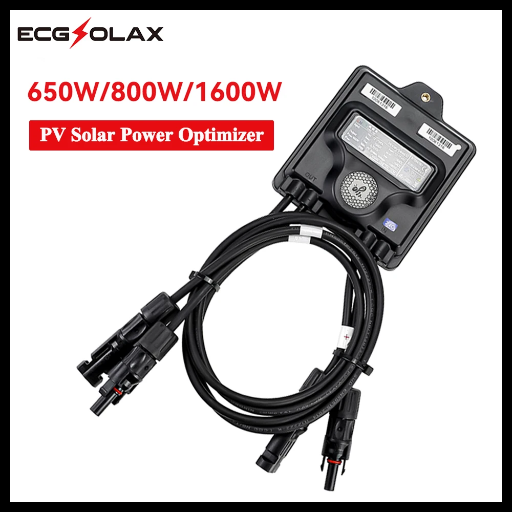 Ecgsolax 650W 800W 1600W Pv Power Optimizer Per Il Monitoraggio Del Sistema Di Pannelli Solari Ingresso 12V-75V Ip68 Anti-Hotspot Limitatore Di Tensio