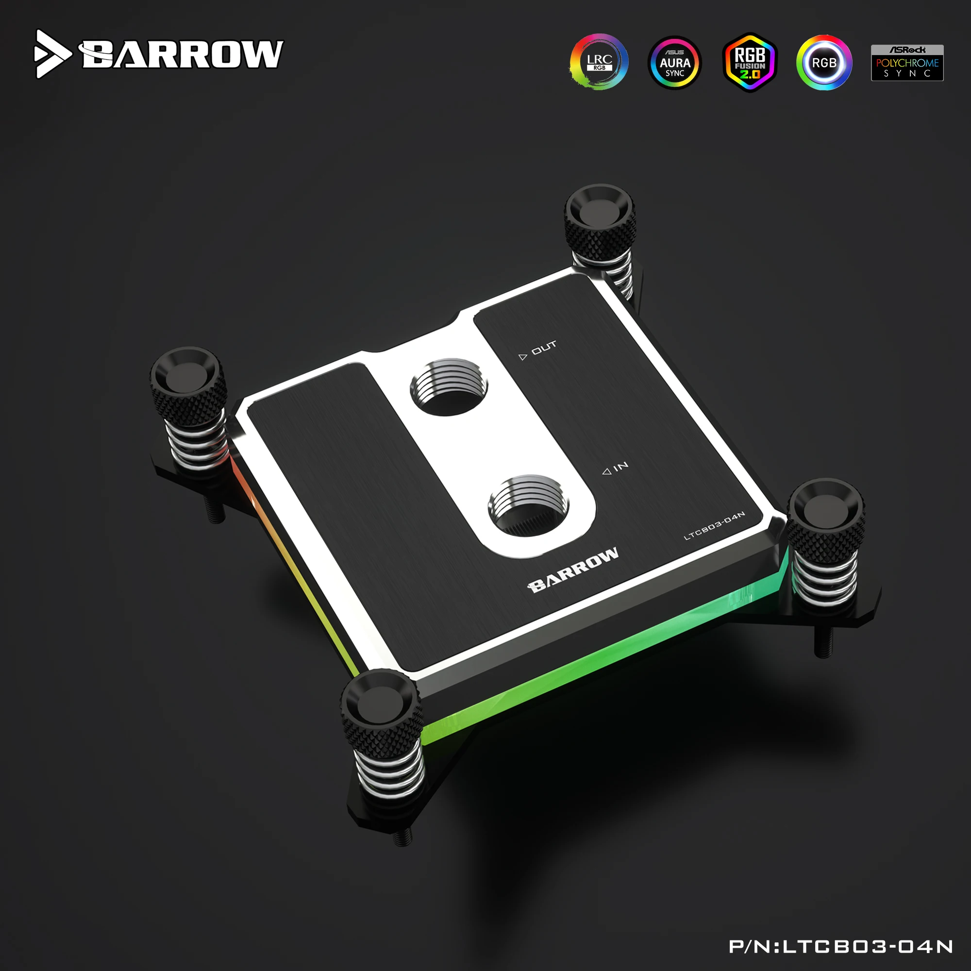 Barrow Cpu Water Block Use para Intel Lga1150 1151 1200 1700 Soquete Pom Latão Metal Topa-rgb Luz Compatível 5v Gnd 3pin - Imagem 4