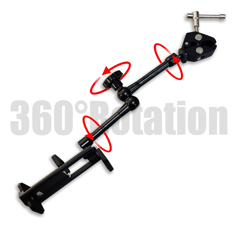 4-11 인치 태블릿 자동차 홀더 iPad 용 1/4 어댑터가있는 매직 암 클램프 뒷좌석 후원자 스탠드 자동차의 전화 태블릿 액세서리