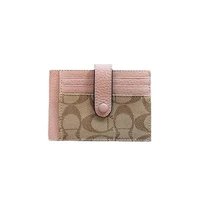 Porte-cartes ultra-fin de style monogramme, mini-portefeuille court à rabat pour femmes, appliques, porte-cartes et porte-carte d'identité, porte-cartes de crédit 6
