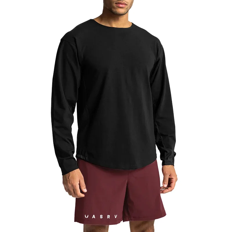 Gym Fitness T Shirt Men's Basketball Jersey Exercise Training Quick Dry Long Sleeve Bodybuilding Workout Running Sport Shirts
