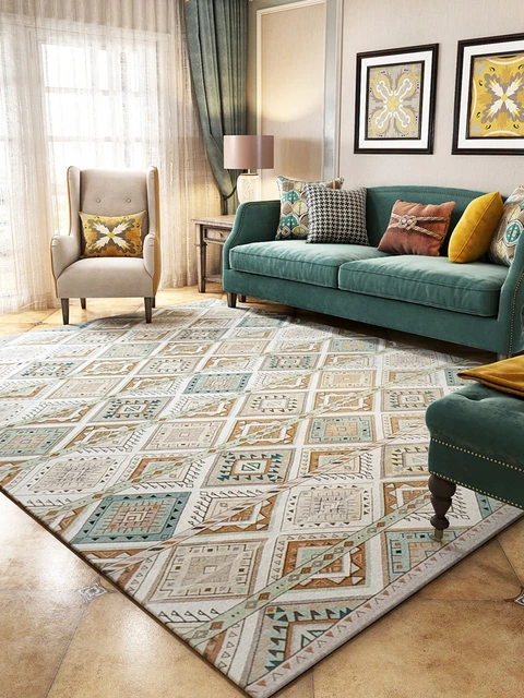 Indian Moroccan Carpet Area Rug Floor Mats Ethnic Style Children Play Mat Bedroom Trendy Non-slip Living Room Flannel Home Decor 2