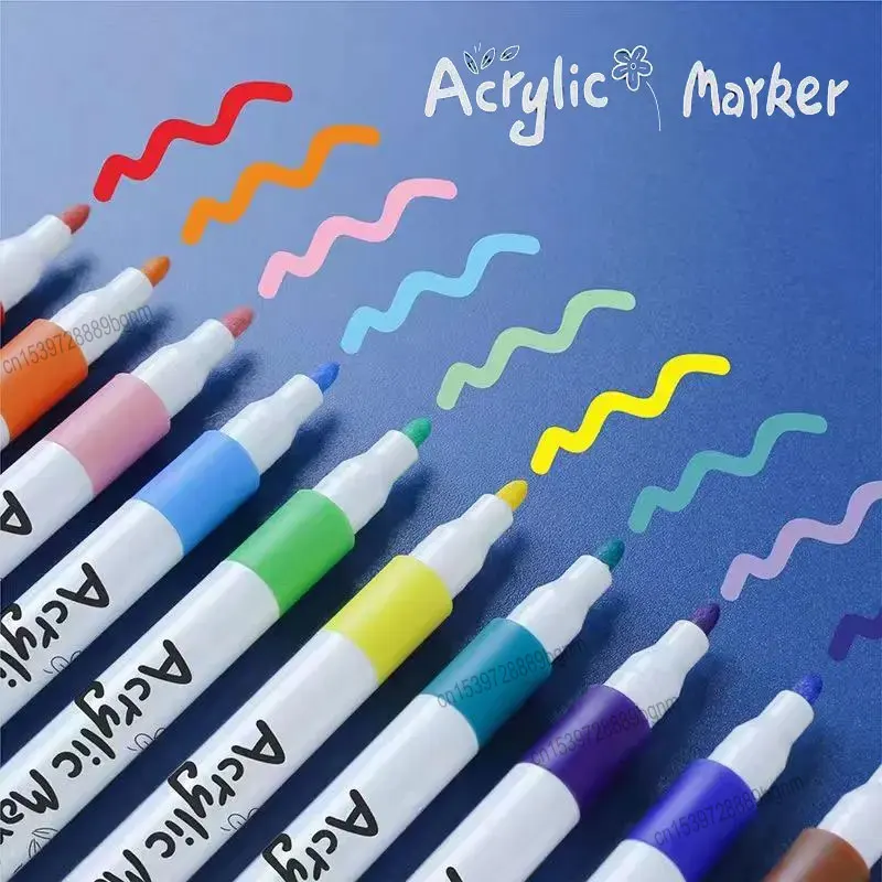 12/24/36/60 Color Acrylic Paint Art Marker Pen DIY Painting Drawing For Card Ceramic Stone Mug Glass Fabric Clothes Shoes Wood marker pens,color marker pens,pen marker,paint marker pen,markers pen,marker pen,acrylic paint markers,art marker pens,art markers,paint marker pens