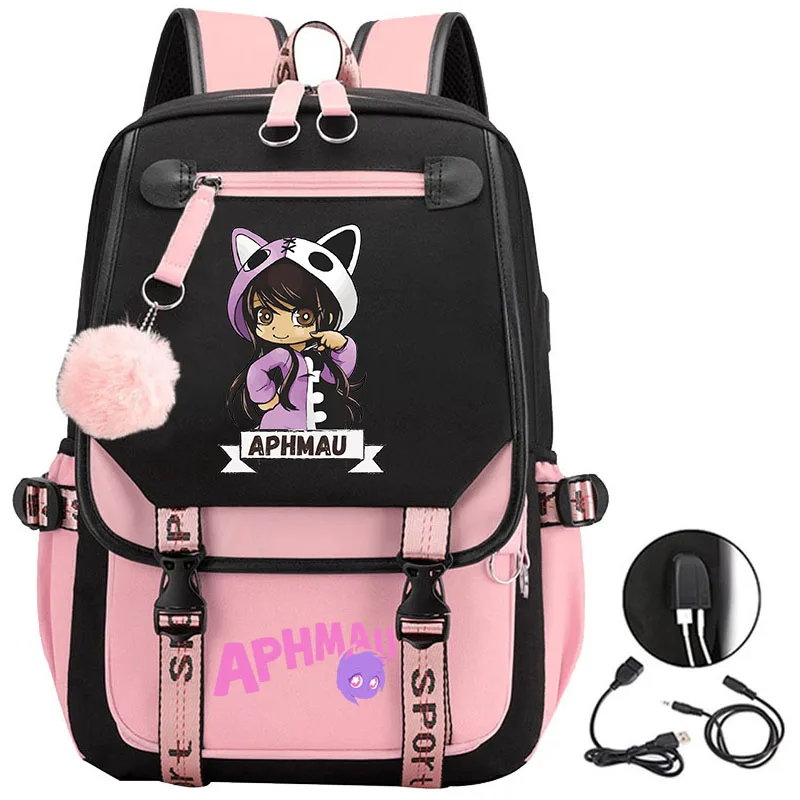 

New 3D Aphmau nylon backpack large capacity student school bag travel backpack