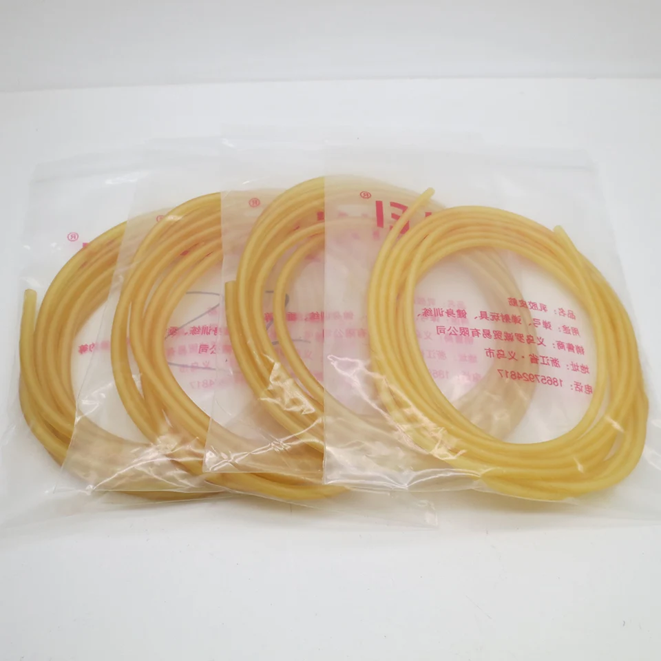 QuQuyi Tubo In Lattice Naturale 3m - Diametro 5x7 Mm - Gomma Elastica E Resistente Per Fionda, Catapulta, Fitness E Attrezzi Da Pesca
