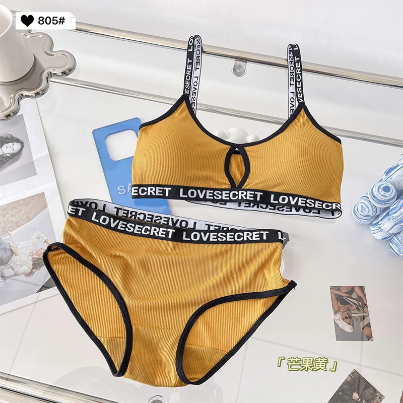 Girls training bras panties kids cotton underwear sets teens students bra vest and panties wireless girls sports bra 8-16Y