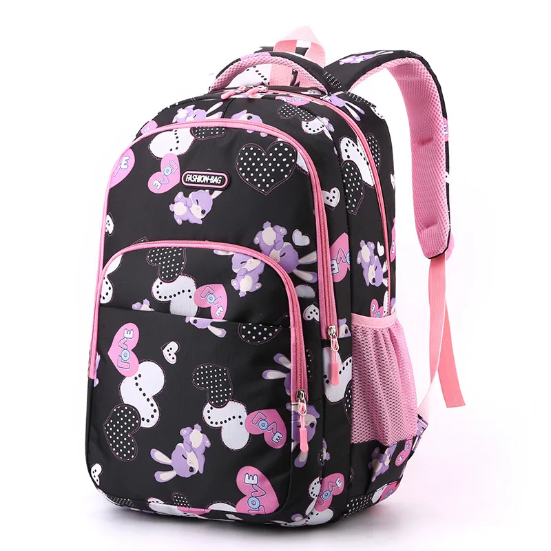 Children's Kawaii Oxford Cloth female women double set pen bag Rabbit cartoon zipper book backpack Girl Primary school bag girls