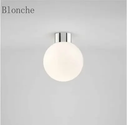 북유럽 심플한 원형 유리 볼 천장 램프, 모던 거실 조명, 복도 천장 조명, 침실 램프, LED 조명 기구