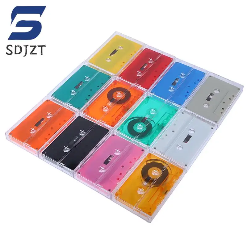 Boîte de Rangement Transparente pour Cassette Standard, Lecteur de Cassette Vierge avec 45 Formations Magnétiques pour Audio, Musique, Statique, 1 Ensemble