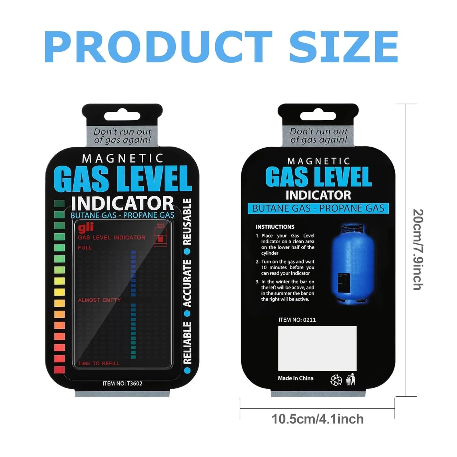 Magnetic Gas Level Indicator,Reusable Propane Meter Level Indicator,Easily Removable Tank Gauge Supplies For Kitchen