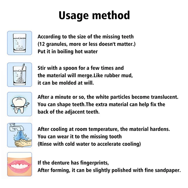 5-80ml Resin Tooth Repair Glue Shapeable Teeth Gaps Filling Solid Temporary Teeth Repair Falseteeth Glue Safety Dental Supplies images - 6