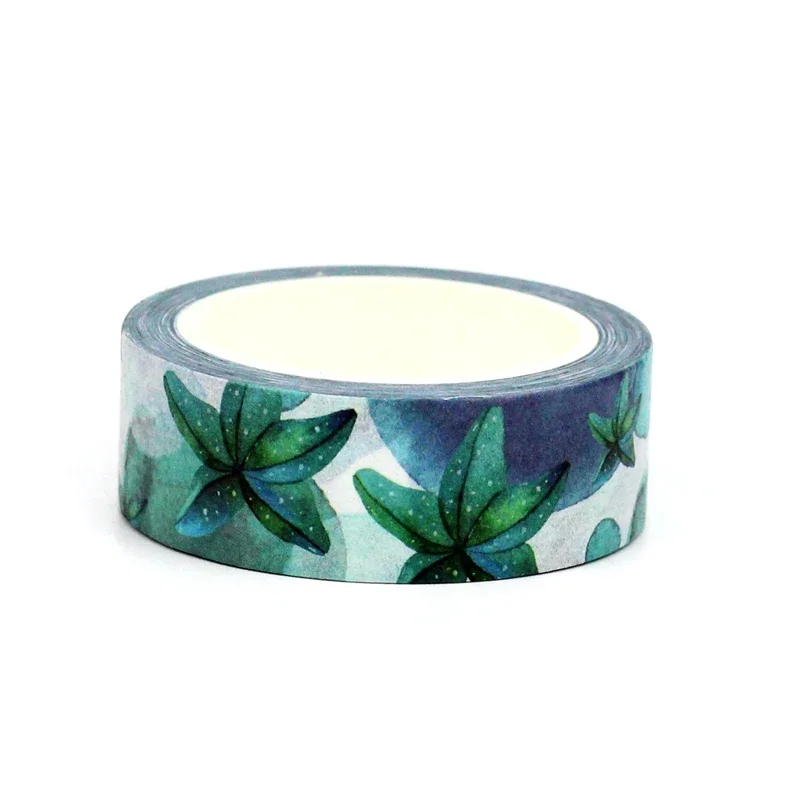 NEW 1PC 10M Decor Green Starfish Marine Organism Washi Tape for Scrapbooking Journaling Adhesive Masking Tape Cute Stationery 2