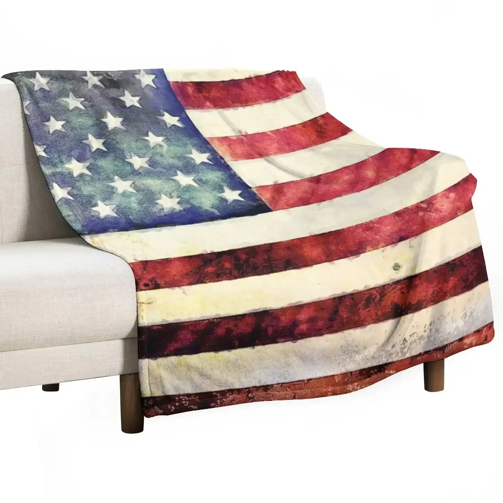 

Vintage American Flag Throw Blanket For Decorative Sofa Baby Blankets