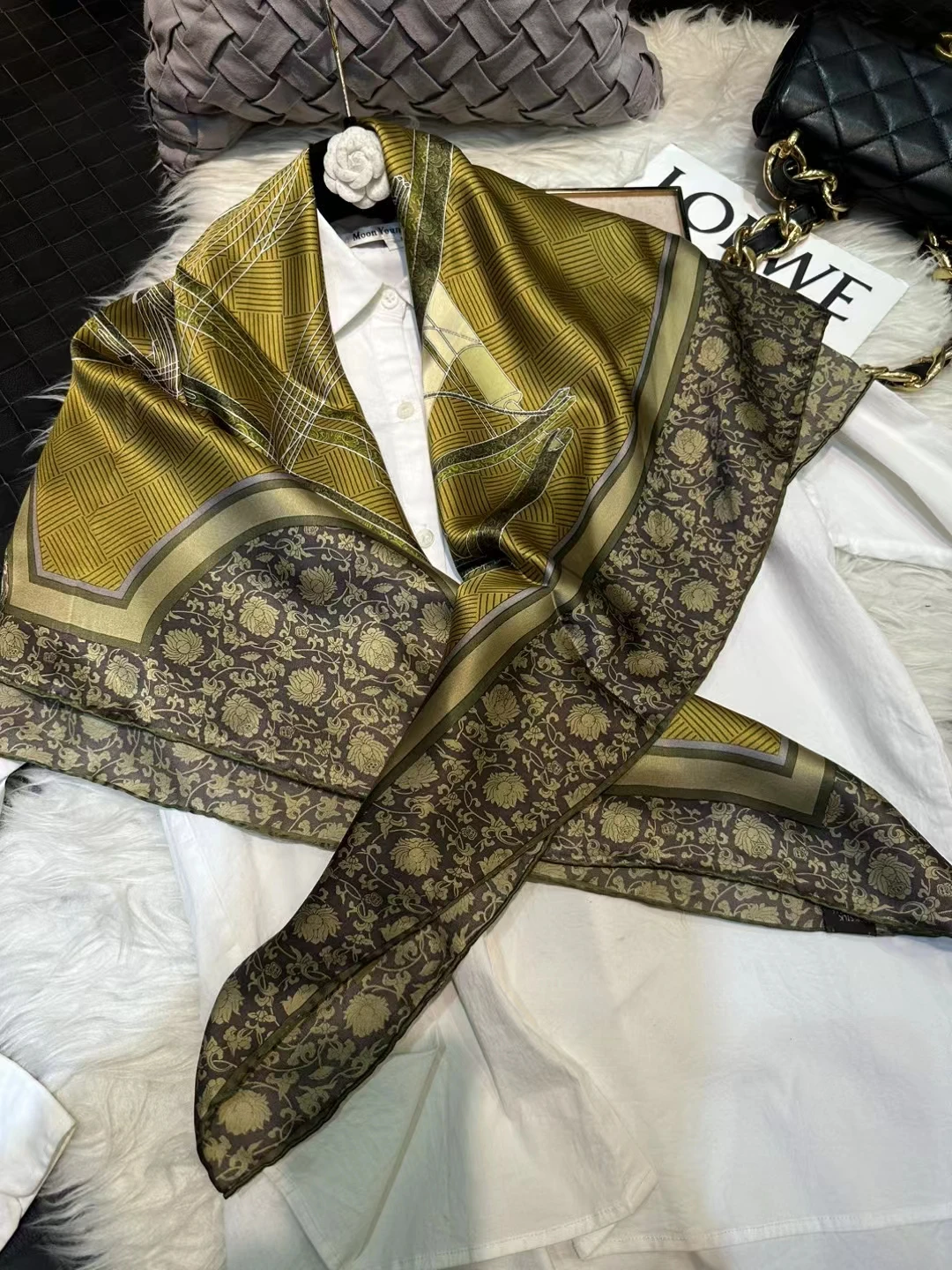 premium mulberry silk scarf refined edge detail