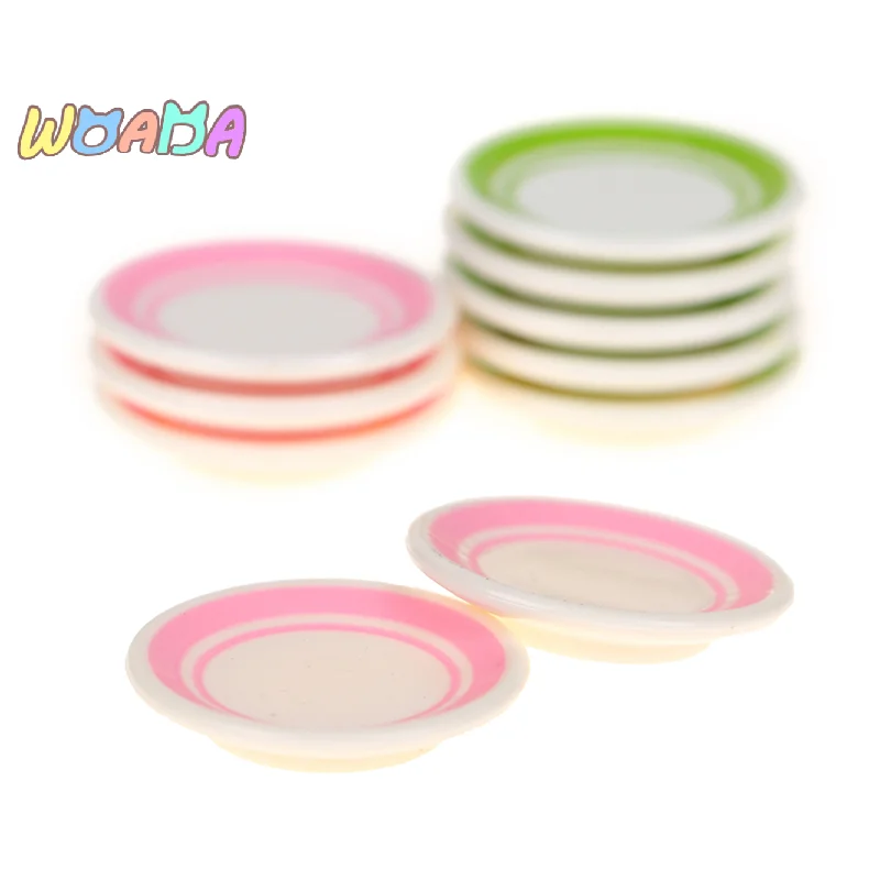 

5 шт./упаковка, 1:12 миниатюрные разноцветные тарелки для кукольного домика, кухонные аксессуары, игрушки