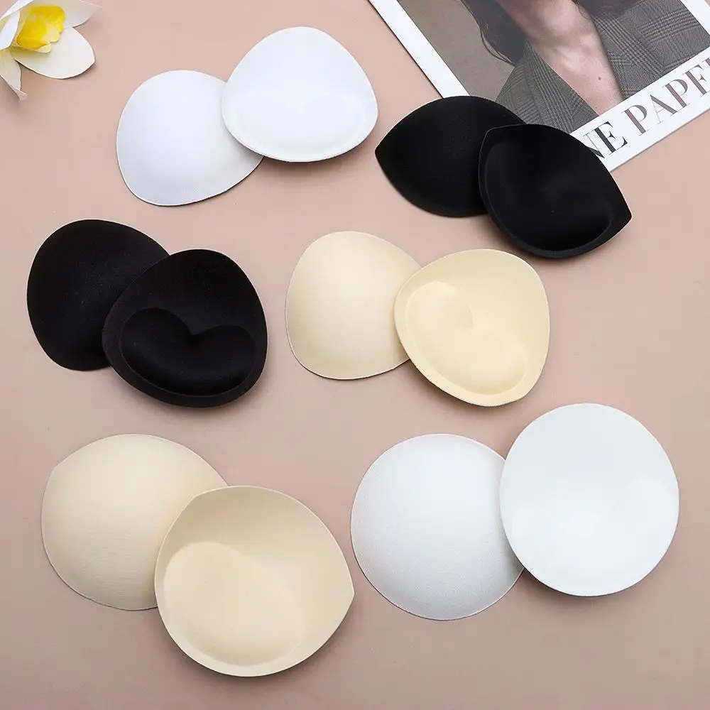 1Pair Removeable Push Up Cups Women Summer Sponge Foam Bra Pads Insert Pad  Breast Bras Chest Cup BLACK 5 