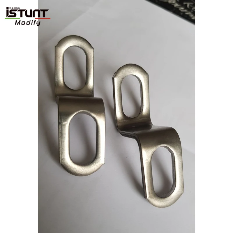 1Pcs Stainless Steel Universal Motorcycle Modified Exhaust Pipe Escape Fixed Ring Racing ring Z-shaped Strip Piece Bracket Fixed - Image 2