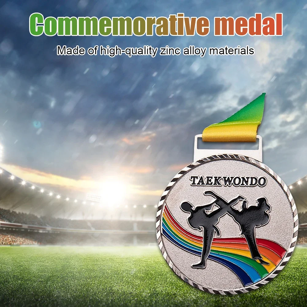 1/2Pcs Taekwondo Winner Rewards Medals Golden Silver Copper Persistent Games General Sports Gold Silver Bronze Medal with Ribbon award medals