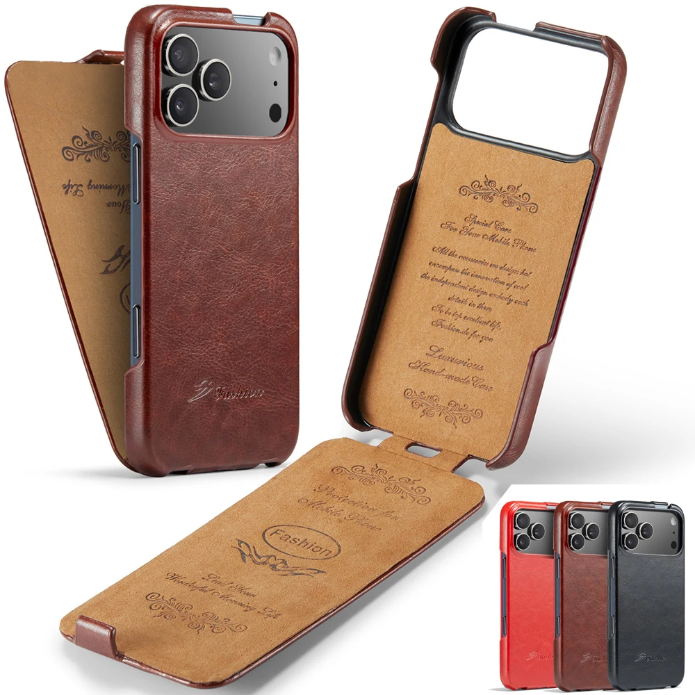 Vertical Flip Leather Case - Retro Vintage Business Fold-up Cover