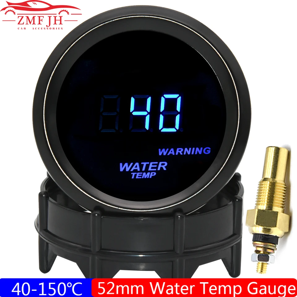 Medidor de temperatura para coche, 40-150 ℃, medidor de temperatura del agua,  de 5 cm, 52 mm LED azul, digital, para coche con sensor de Keenso Sensores  : : Automotriz y Motocicletas