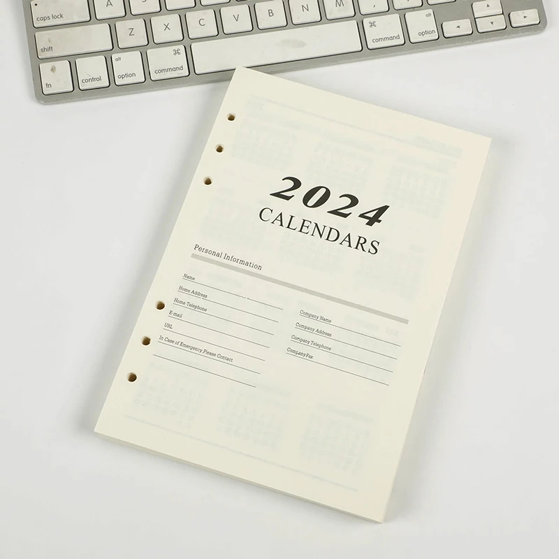 

2023 English calendar page 6-hole loose-leaf a5 calendar efficiency manual notebook page student office supplies office notebook