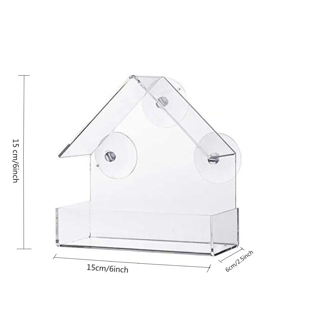 Transparent Window Wild Bird Feeder House Table Removable Suction Cups Sliding Feed Tray for Garden Patio Yard bird feeder