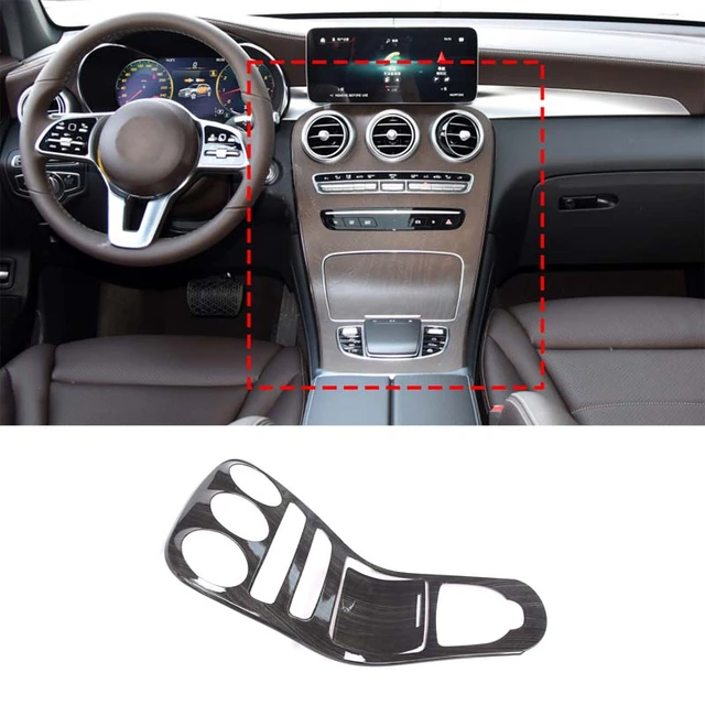 For Mercedes Benz C CLASS W205 GLC X253 2015 - 2019 Black Wood Grain  Interior Center Control Gear Shift Panel Decor Cover Trim - AliExpress