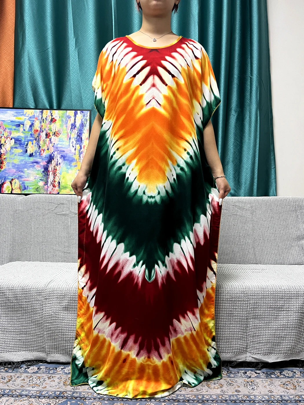 Abayas For Women 2023 Duba Printed Floral Cotton Loose Femme Robe African Islam Traditional Prayer Garment With Big Shawl Scarf