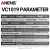 ANENG VC1019 Intelligent Voice Broadcast Tester Pen 12V-1000V Infrared Sensor Positioning Voltage Tester Electric Wire Detector 6