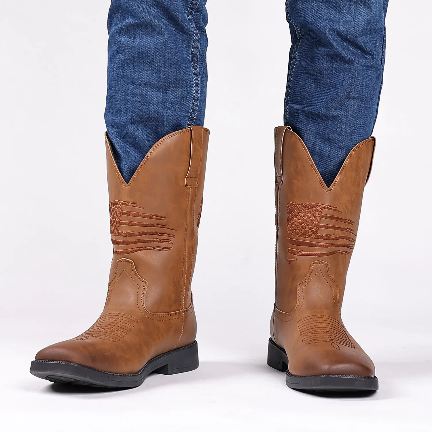 2024 Fashion Mans Comfortable Shoes High-leg Embroidered